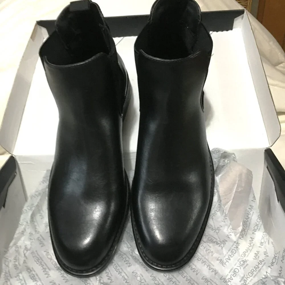 Nick Graham Black Nigel Ankle Boot Mens Size 8.5 -NIB
